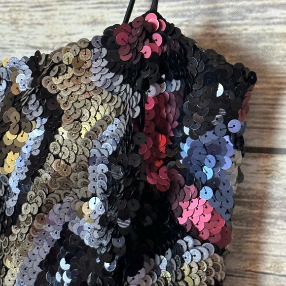 Mignon Multicolor Sequin Party Mini Dress Size S - Picture 6 of 9